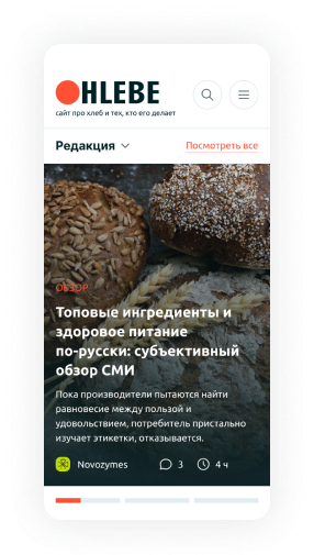 Дизайн страниц профильного СМИ. Мобильная версия