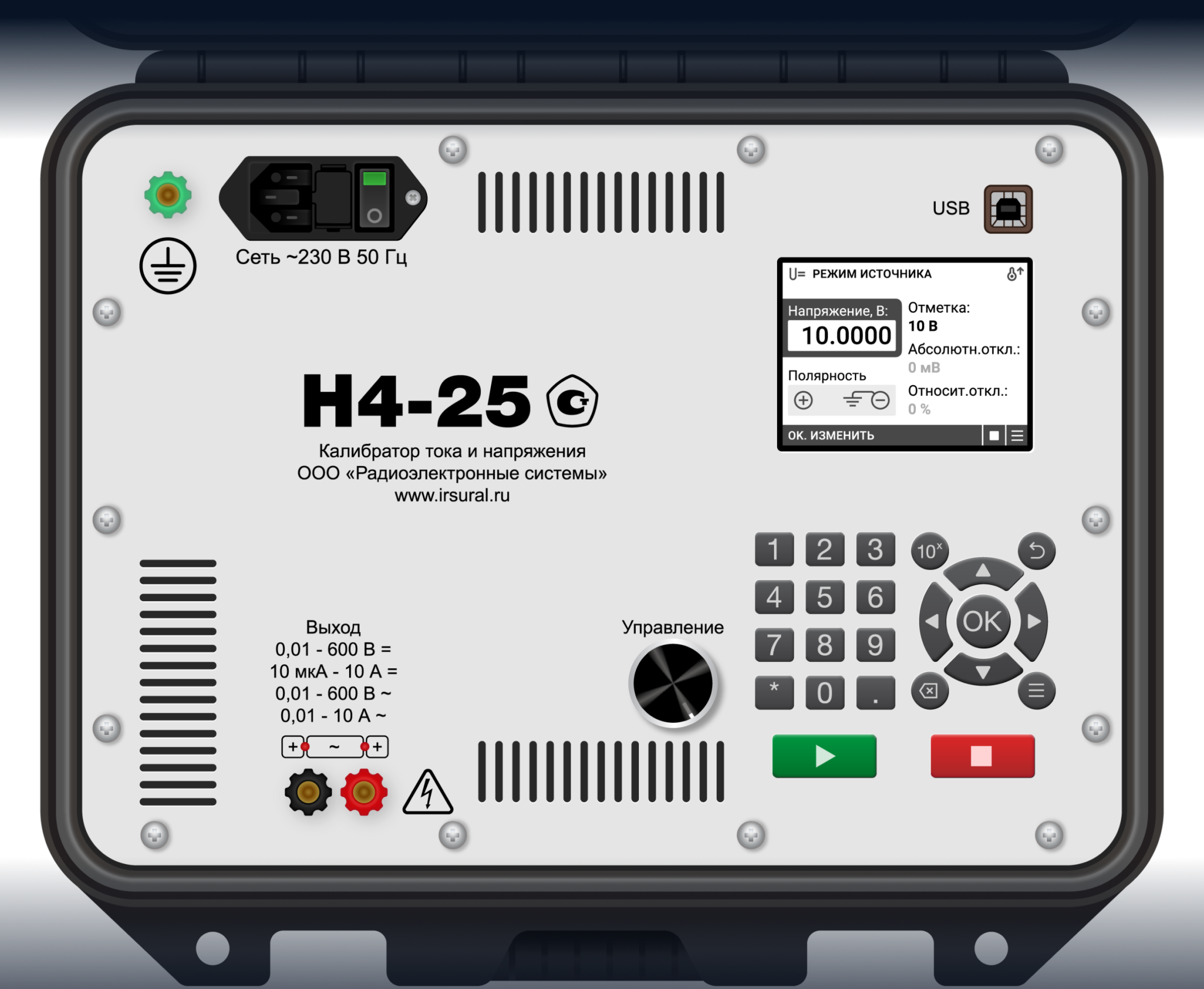 Дизайн интерфейса калибратора тока и напряжения